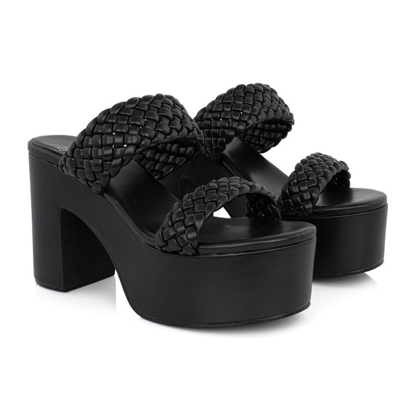 Jeffrey Campbell Shoes - Jeffery Campbell Bamba Braided Platform Heels Black Womens 8 Chunky Sandals Sexy